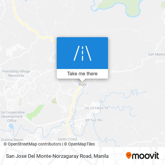 San Jose Del Monte-Norzagaray Road map