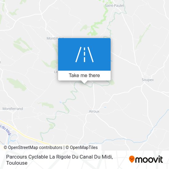Parcours Cyclable La Rigole Du Canal Du Midi map