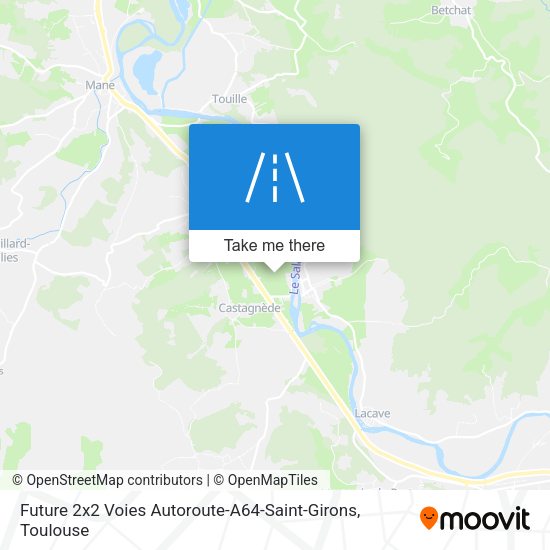 Future 2x2 Voies Autoroute-A64-Saint-Girons map