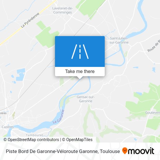 Piste Bord De Garonne-Véloroute Garonne map
