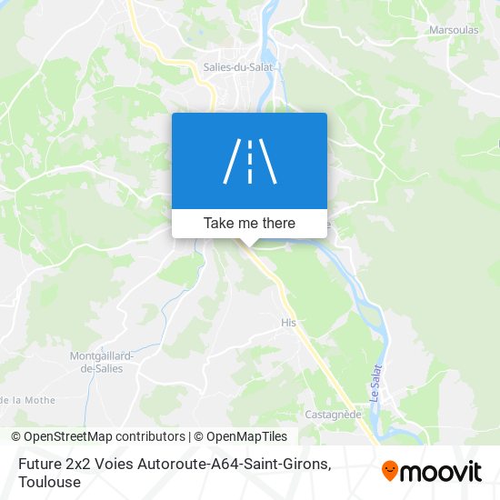 Future 2x2 Voies Autoroute-A64-Saint-Girons map