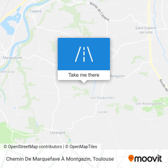 Chemin De Marquefave À Montgazin map