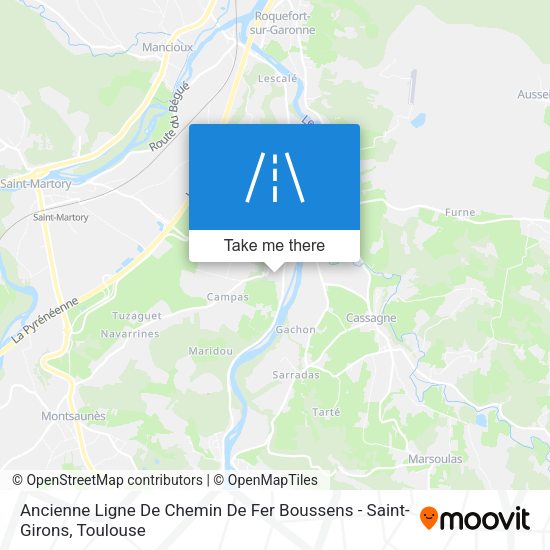 Ancienne Ligne De Chemin De Fer Boussens - Saint-Girons map