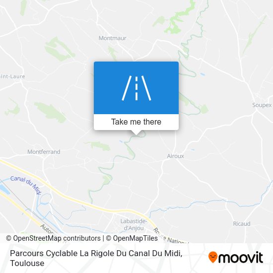 Parcours Cyclable La Rigole Du Canal Du Midi map