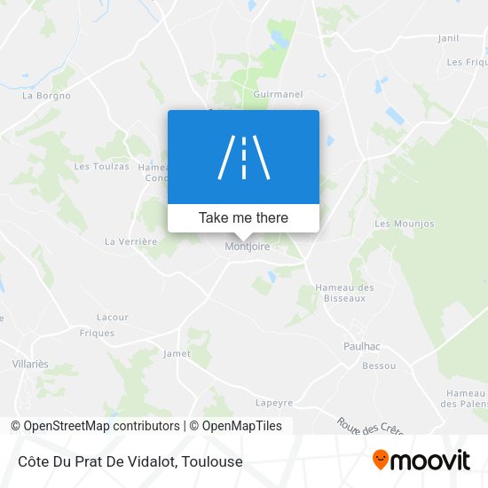 Côte Du Prat De Vidalot map