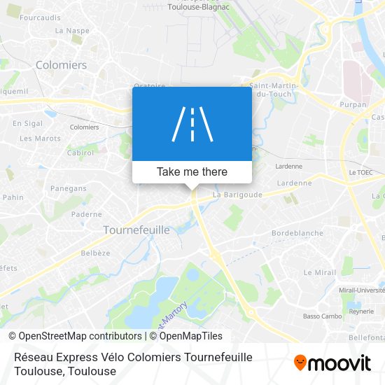 Réseau Express Vélo Colomiers Tournefeuille Toulouse map