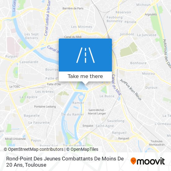 Mapa Rond-Point Des Jeunes Combattants De Moins De 20 Ans