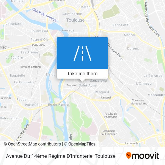 Avenue Du 14ème Régime D'Infanterie map