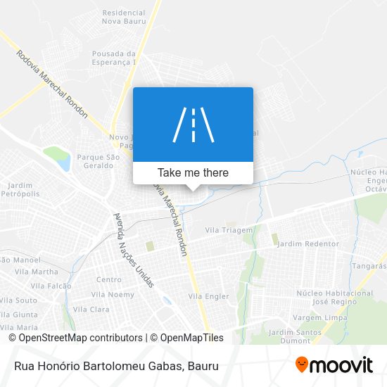 Rua Honório Bartolomeu Gabas map