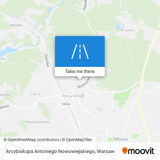 Arcybiskupa Antoniego Nowowiejskiego map