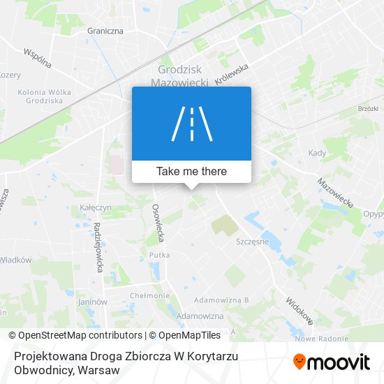 Projektowana Droga Zbiorcza W Korytarzu Obwodnicy map