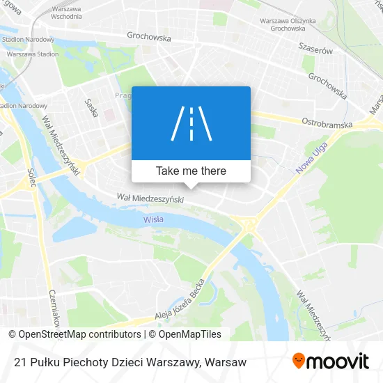Карта 21 Pułku Piechoty Dzieci Warszawy