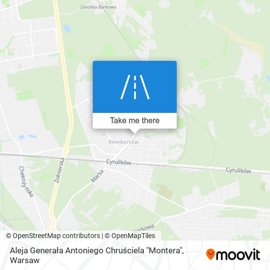 Aleja Generała Antoniego Chruściela "Montera" map