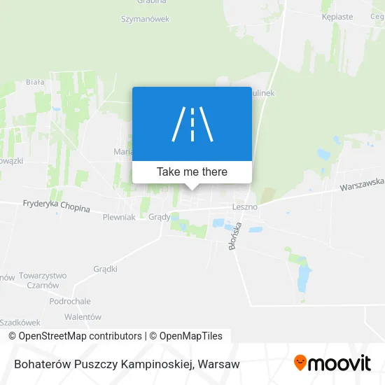 Карта Bohaterów Puszczy Kampinoskiej