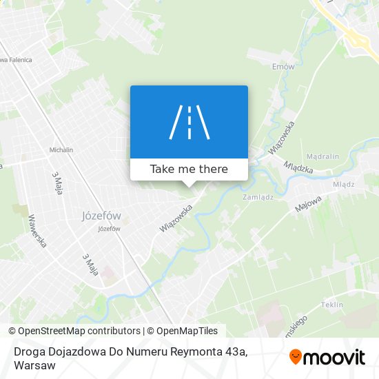 Droga Dojazdowa Do Numeru Reymonta 43a map