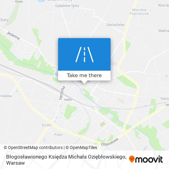 Błogosławionego Księdza Michała Oziębłowskiego map