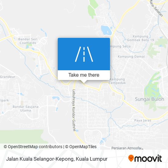 Peta Jalan Kuala Selangor-Kepong