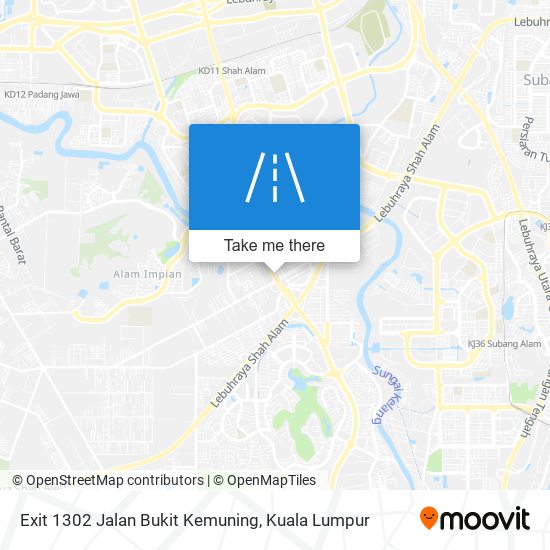 Exit 1302 Jalan Bukit Kemuning map