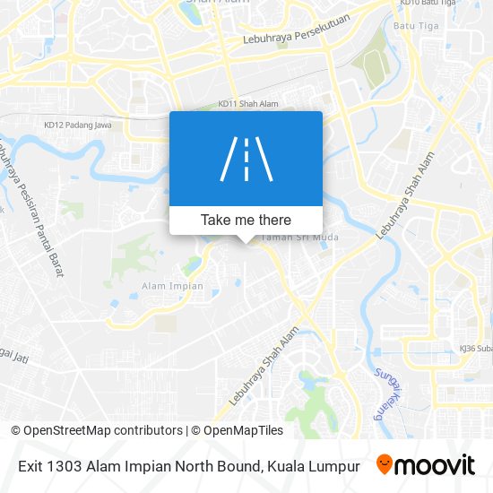 Exit 1303 Alam Impian North Bound map