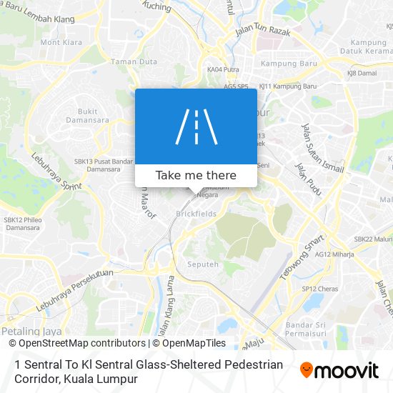 1 Sentral To Kl Sentral Glass-Sheltered Pedestrian Corridor map