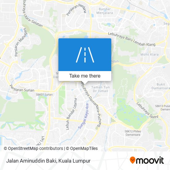 Peta Jalan Aminuddin Baki