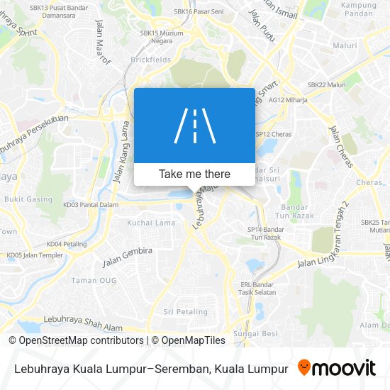 Lebuhraya Kuala Lumpur–Seremban map