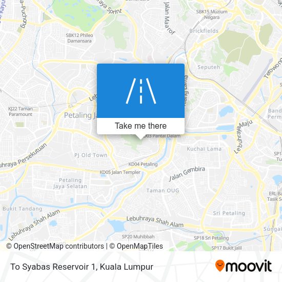 To Syabas Reservoir 1 map