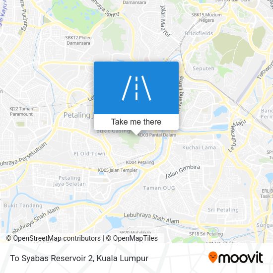 To Syabas Reservoir 2 map
