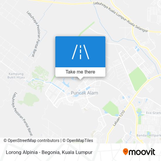 Lorong Alpinia - Begonia map