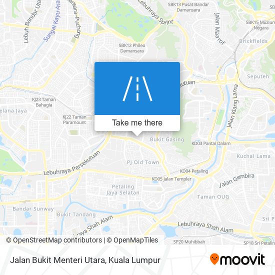 Peta Jalan Bukit Menteri Utara