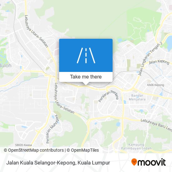 Peta Jalan Kuala Selangor-Kepong
