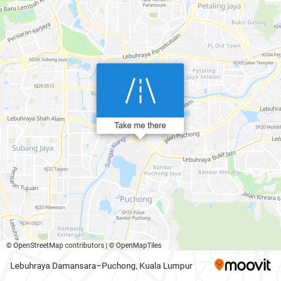 Lebuhraya Damansara–Puchong map