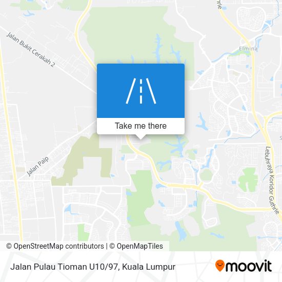 Jalan Pulau Tioman U10/97 map