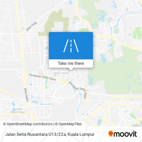 Jalan Setia Nusantara U13/22a map