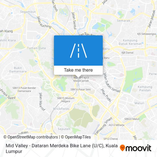 Mid Valley - Dataran Merdeka Bike Lane (U / C) map