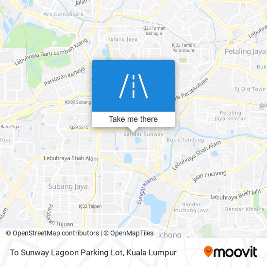 To Sunway Lagoon Parking Lot map
