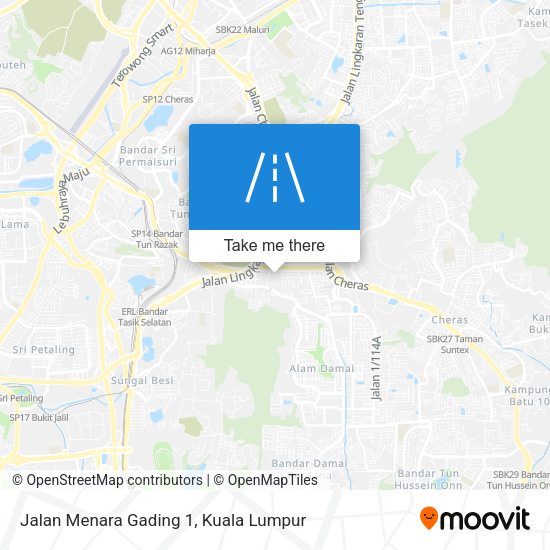 Jalan Menara Gading 1 map