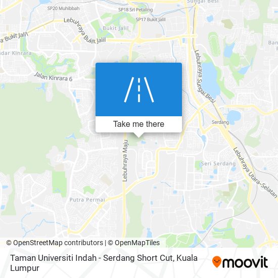 Peta Taman Universiti Indah - Serdang Short Cut