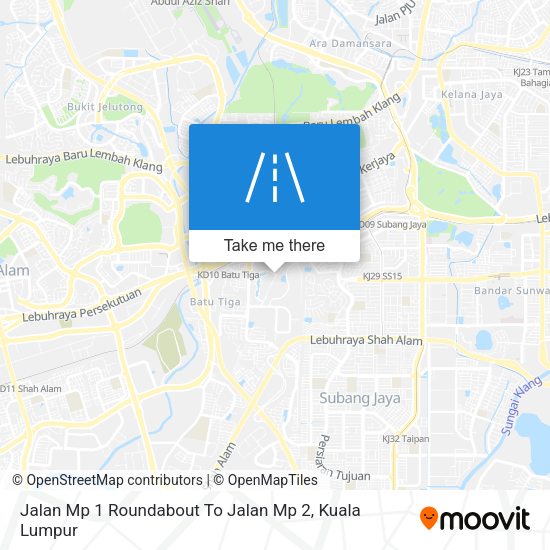 Peta Jalan Mp 1 Roundabout To Jalan Mp 2