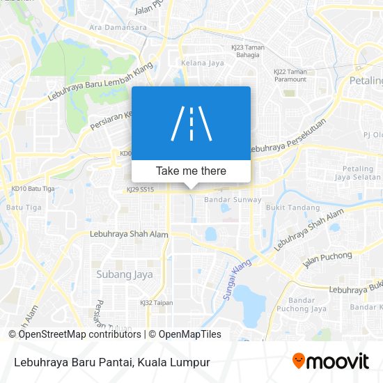 Lebuhraya Baru Pantai map