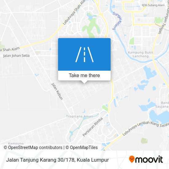 Peta Jalan Tanjung Karang 30/178
