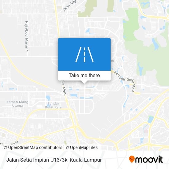Jalan Setia Impian U13/3k map