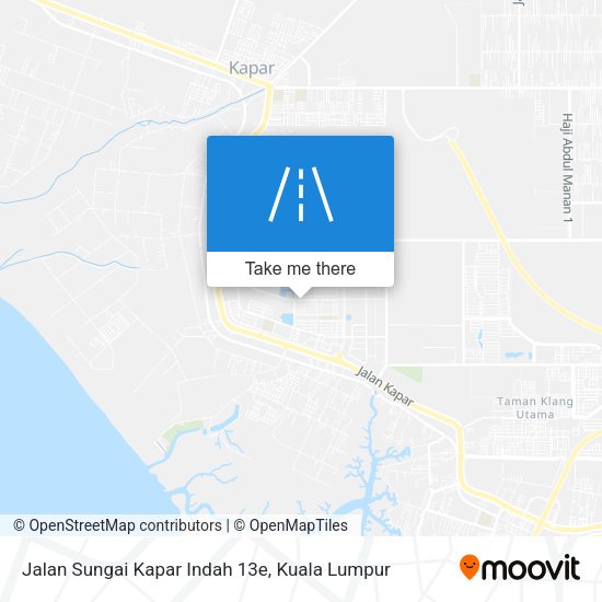 Peta Jalan Sungai Kapar Indah 13e