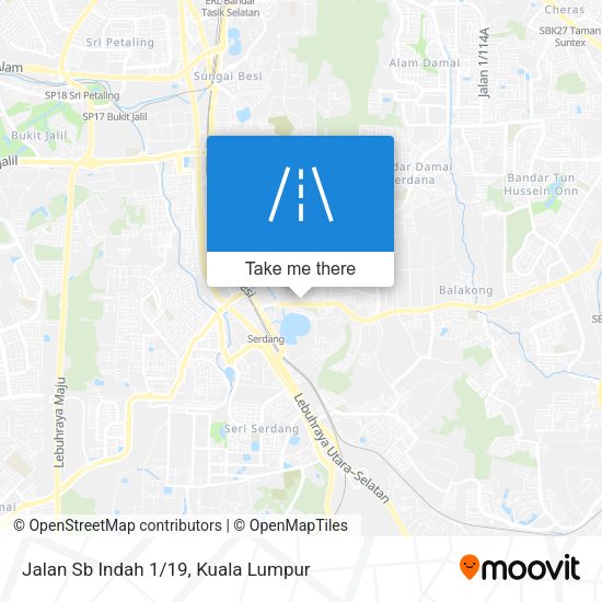 Jalan Sb Indah 1/19 map