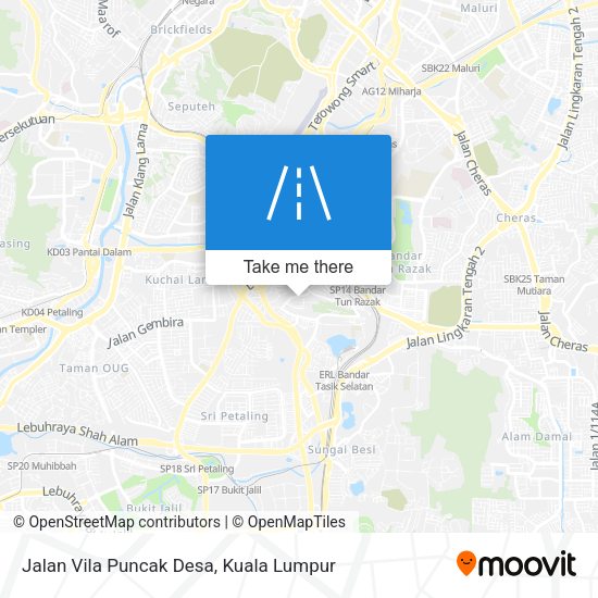 Jalan Vila Puncak Desa map
