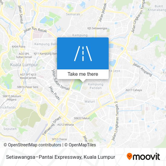 Setiawangsa–Pantai Expressway map