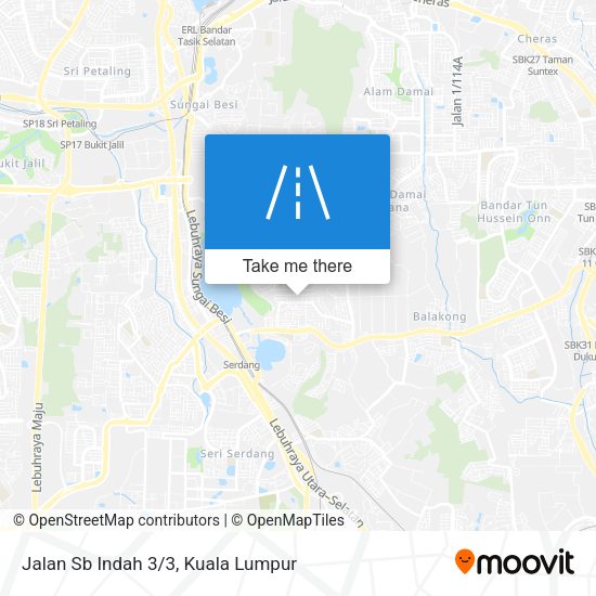 Jalan Sb Indah 3/3 map