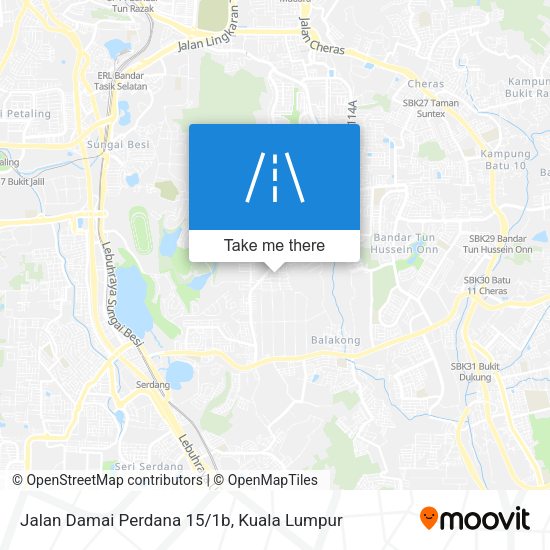 Jalan Damai Perdana 15/1b map