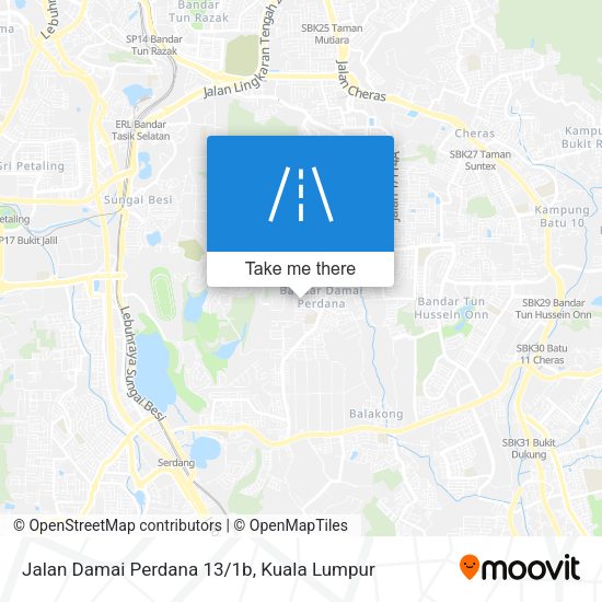 Jalan Damai Perdana 13/1b map