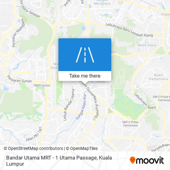 Bandar Utama MRT - 1 Utama Passage map